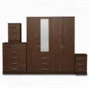 1-HALF MIRROR 4 DOOR WARDROBE SET (Assembled) - Image 20