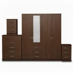 1-HALF MIRROR 4 DOOR WARDROBE SET (Assembled) - Image 10
