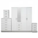 1-HALF MIRROR 4 DOOR WARDROBE SET (Assembled) - Image 16