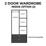 1-HALF MIRROR 2-DOOR WARDROBE SET ( Assembled ) - Image 9