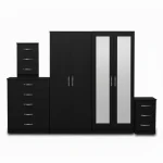 2-FULL MIRROR 4 DOOR WARDROBE SET (Assembled) - Image 11