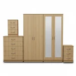 2-FULL MIRROR 4 DOOR WARDROBE SET (Assembled) - Image 9