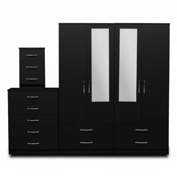 2-half-miror-4-door-wardrobe-2-600x600-1.webp 2-Half Mirror with 4-Bottom Drawers 4 Door Wardrobe Set (Assembled)