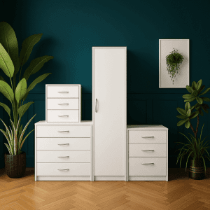 1 Door Wardrobe Set White (Assembled)