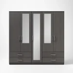 2-HALF & 1-FULL MIRROR 5 DOOR WARDROBE SET (Assembled) - Image 2