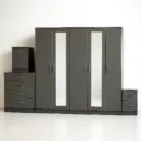 2-FULL MIRROR 5 DOOR WARDROBE SET (Assembled) - Image 10