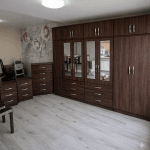 8 door wardrobe with mirror drawers and topboxes  + chest and bedside's assembled - Image 7