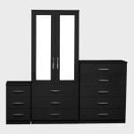 2-HALF MIRROR 2 DOOR WARDROBE SET (Assembled) - Image 2