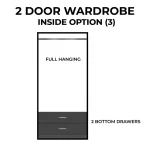 1-HALF MIRROR 2-DOOR WARDROBE SET ( Assembled ) - Image 7
