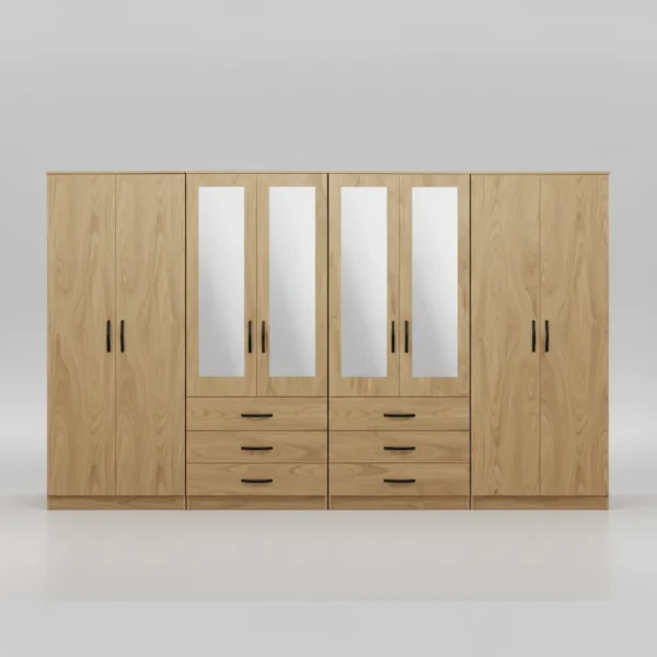 4-Halh-miror-3-drawers-8-door-wardrobe-3-600x600-1.webp 4-Half Mirror Wardrobe with 6 Bottom Drawers