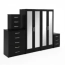 4-FULL MIRROR 4 DOOR WARDROBE SET (Assembled) - Image 6