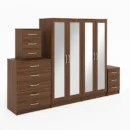 4-FULL MIRROR 4 DOOR WARDROBE SET (Assembled) - Image 7
