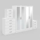 4-FULL MIRROR 4 DOOR WARDROBE SET (Assembled) - Image 8