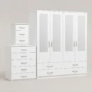 4-HALF MIRROR 4 DOOR WARDROBE SET (Assembled) - Image 9