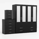4-HALF MIRROR 4 DOOR WARDROBE SET (Assembled) - Image 10