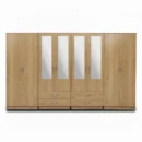 4-HALF MIRROR WITH 4-BOTTOM DRAWERS 8 DOOR WARDROBE (Assembled) - Image 9