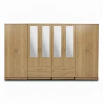 4-HALF MIRROR WITH 4-BOTTOM DRAWERS 8 DOOR WARDROBE (Assembled) - Image 4