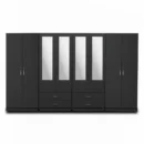 4-HALF MIRROR WITH 4-BOTTOM DRAWERS 8 DOOR WARDROBE (Assembled) - Image 6