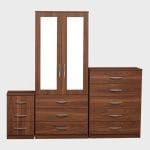 2-Half Mirror 2 Door Wardrobe Set (Assembled)