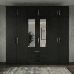 2-Half Mirror 6 TopBox 6 Door Wardrobe (Assembled)