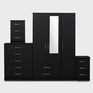 1-Half Mirror 3 Door Wardrobe (Assembled)