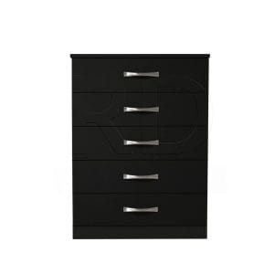 Classic 5 drawer chest black