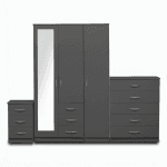 1-FULL MIRROR 3 DOOR WARDROBE (Assembled) - Image 5