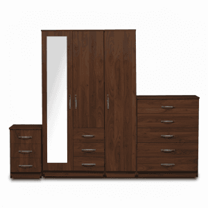 1-Full Mirror 3 Door Wardrobe (Assembled)