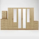 2-FULL, 2-HALF MIRROR 6 DOOR WARDROBE (Assembled) - Image 9