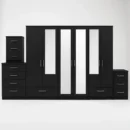 2-FULL, 2-HALF MIRROR 6 DOOR WARDROBE (Assembled) - Image 8