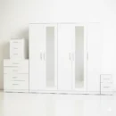 2-FULL MIRROR 5 DOOR WARDROBE SET (Assembled) - Image 8