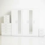 2-FULL MIRROR 5 DOOR WARDROBE SET (Assembled) - Image 3