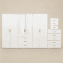 2-HALF MIRROR 6 DOOR WARDROBE (Assembled) - Image 10