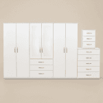 2-HALF MIRROR 6 DOOR WARDROBE (Assembled) - Image 5