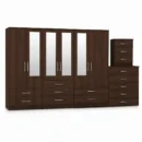 4-HALF MIRROR 6 DOOR WARDROBE (Assembled) - Image 8