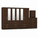 4-HALF MIRROR 6 DOOR WARDROBE (Assembled) - Image 3