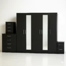 2-FULL MIRROR 5 DOOR WARDROBE SET (Assembled) - Image 6