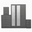 2-FULL MIRROR 3 DOOR WARDROBE (Assembled) - Image 8