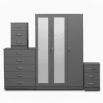 2-FULL MIRROR 3 DOOR WARDROBE (Assembled) - Image 3