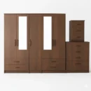 2-HALF MIRROR 5 DOOR WARDROBE SET (Assembled) - Image 6