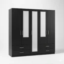 2-HALF & 1-FULL MIRROR 5 DOOR WARDROBE SET (Assembled) - Image 6