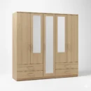 2-HALF & 1-FULL MIRROR 5 DOOR WARDROBE SET (Assembled) - Image 9