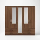 2-HALF & 1-FULL MIRROR 5 DOOR WARDROBE SET (Assembled) - Image 8