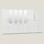 4-HALF MIRROR 6 DOOR WARDROBE (Assembled) - Image 5