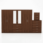 2-HALF MIRROR 6 DOOR WARDROBE (Assembled) - Image 4