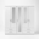 2-HALF & 1-FULL MIRROR 5 DOOR WARDROBE SET (Assembled) - Image 10