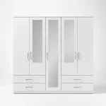 2-HALF & 1-FULL MIRROR 5 DOOR WARDROBE SET (Assembled) - Image 5