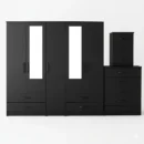 2-HALF MIRROR 5 DOOR WARDROBE SET (Assembled) - Image 8