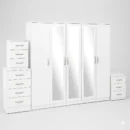 3-FULL MIRROR 5 DOOR WARDROBE SET (Assembled) - Image 10