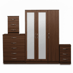 2-FULL MIRROR 3 DOOR WARDROBE (Assembled) - Image 2